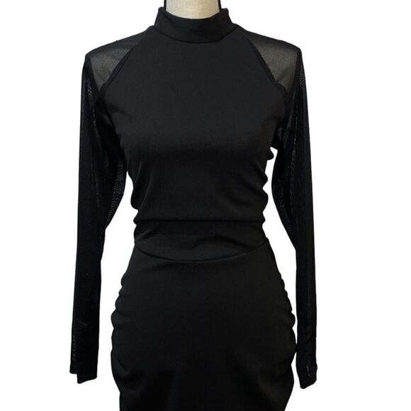 Ashley Stewart Mesh Paneled Bodycon Dress - Picture 4 of 12